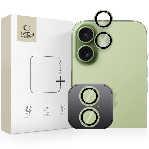 Tech - Protect iPhone 16 / 16 Plus / 17 - Camring Fit+ - Αντιχαρακτικό Γυαλί για την Κάμερα - Sage