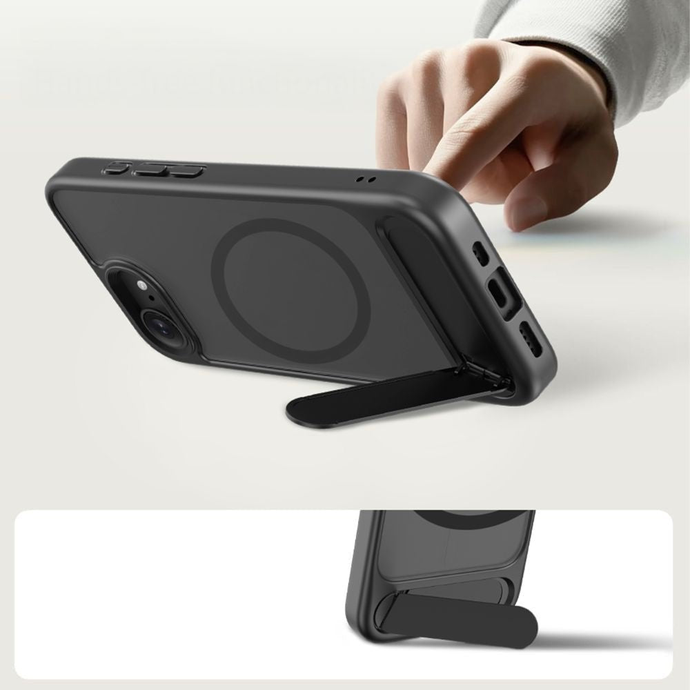 Tech - Protect iPhone 16e / iPhone 17e - Σκληρή Θήκη με Πλαίσιο Σιλικόνης και Stand - Magrack MagSafe - Matte Black