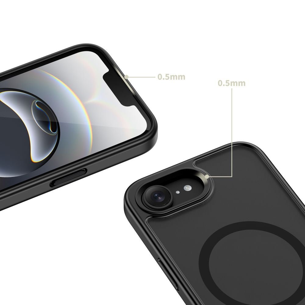 Tech - Protect iPhone 16e / iPhone 17e - Σκληρή Θήκη με Πλαίσιο Σιλικόνης και Stand - Magrack MagSafe - Matte Black
