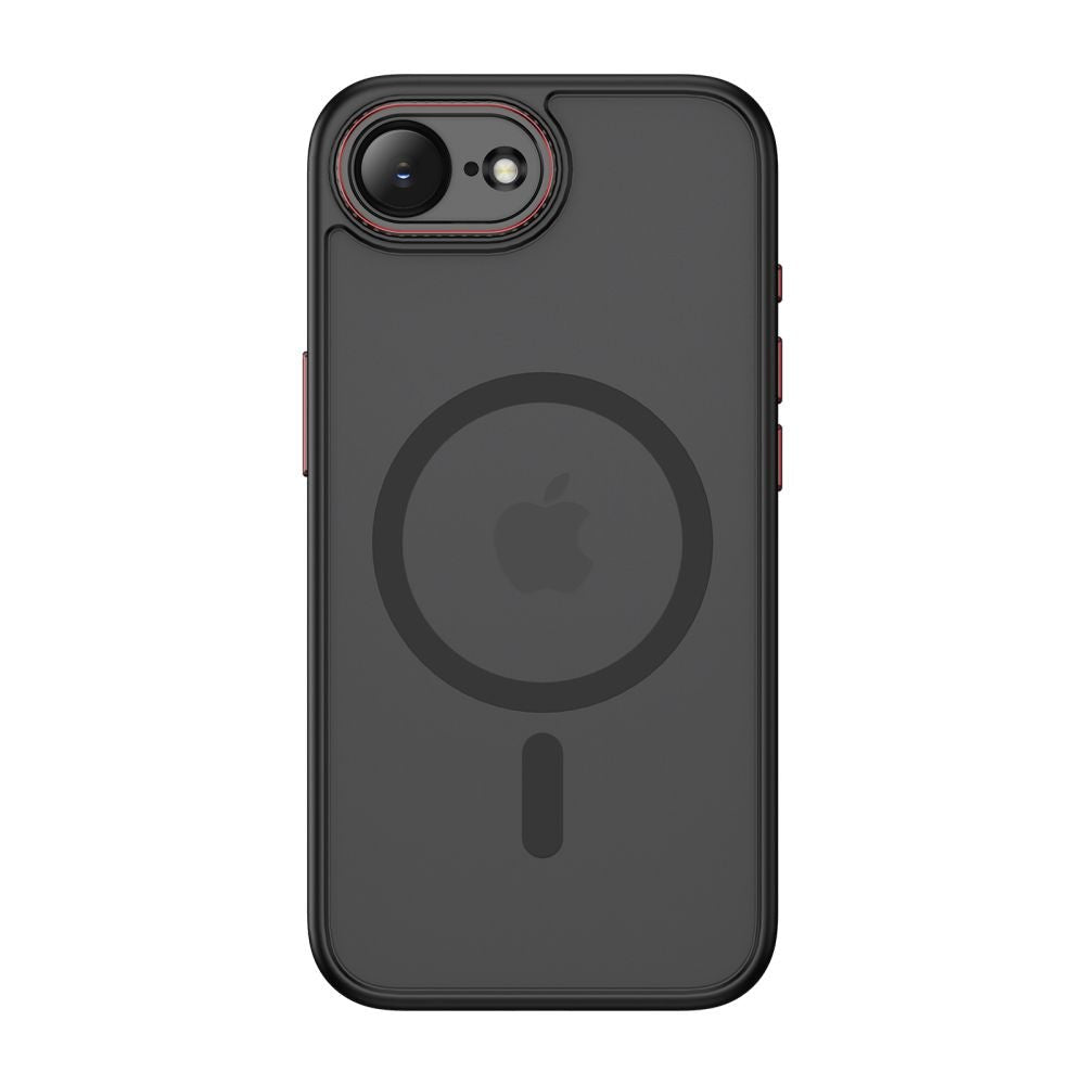 Tech - Protect iPhone 16e / iPhone 17e - Σκληρή Θήκη με Πλαίσιο Σιλικόνης - MagCam MagSafe - Matte Black / Red