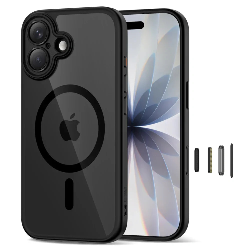 Tech-Protect iPhone 17 - MagPeak MagSafe CC - Σκληρή Θήκη με Πλαίσιο Σιλικόνης - Black / Clear - likebrands.gr