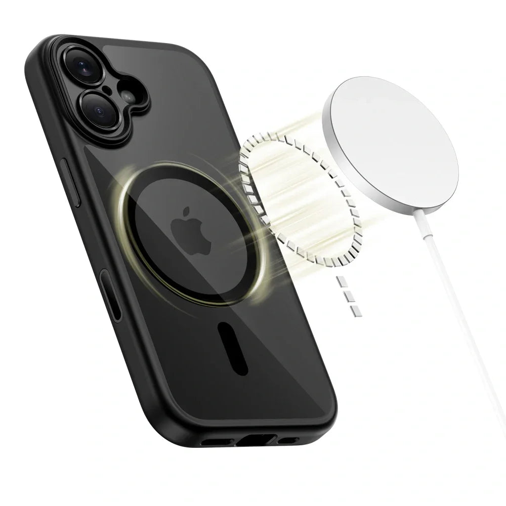 Tech-Protect iPhone 17 - MagPeak MagSafe CC - Σκληρή Θήκη με Πλαίσιο Σιλικόνης - Black / Clear - likebrands.gr