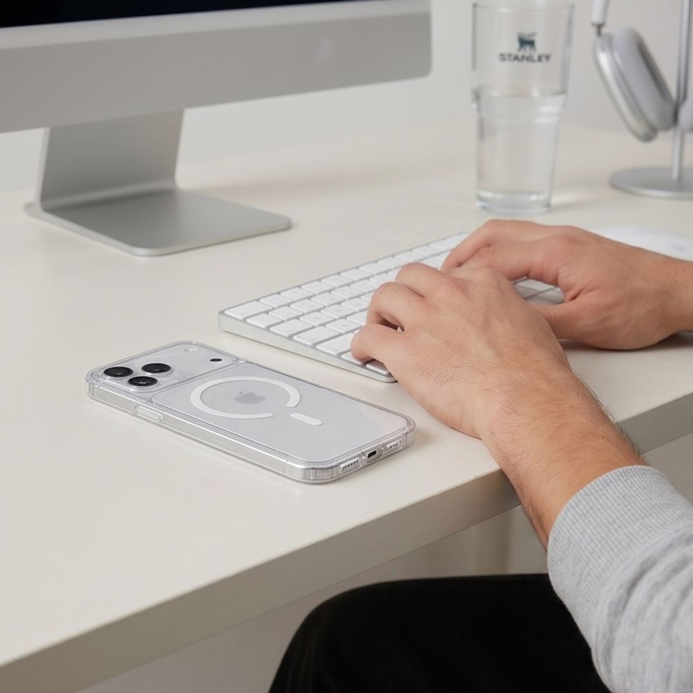 Tech-Protect iPhone 17 Pro / iPhone 18 Pro - Flexair Hybrid CC MagSafe - Σκληρή Θήκη με Πλαίσιο Σιλικόνης - Clear