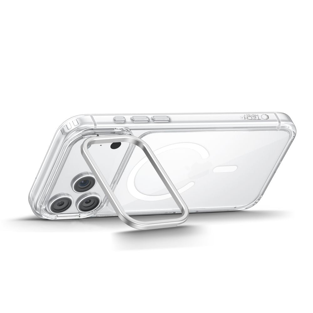 Tech-Protect iPhone 17 Pro / iPhone 18 Pro - Σκληρή Θήκη με Πλαίσιο Σιλικόνης και Stand - Magstand MagSafe CC - Clear