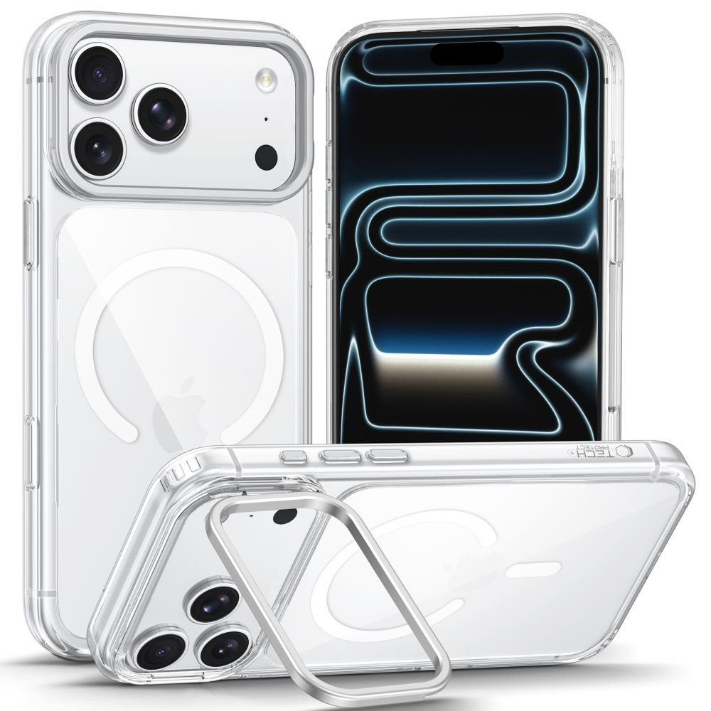 Tech-Protect iPhone 17 Pro / iPhone 18 Pro - Σκληρή Θήκη με Πλαίσιο Σιλικόνης και Stand - Magstand MagSafe CC - Clear