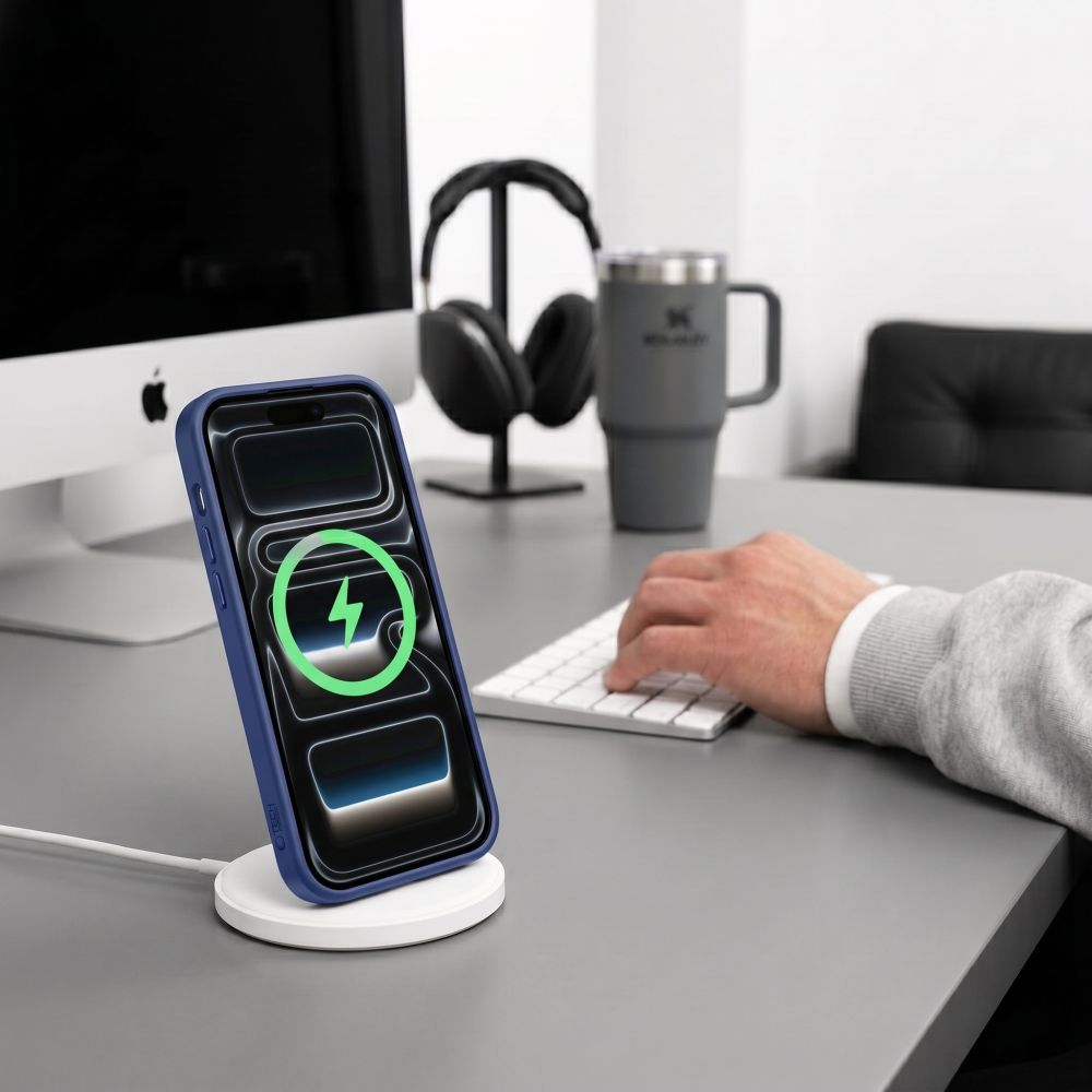 Tech-Protect iPhone 17 Pro / iPhone 18 Pro - Σκληρή Θήκη με Πλαίσιο Σιλικόνης - MagMat MagSafe CC - Deep Blue / Clear