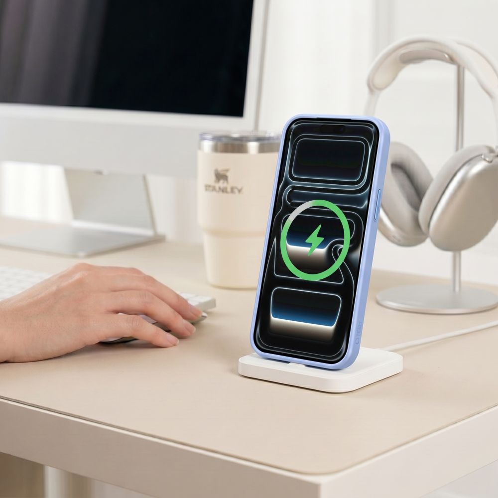 Tech-Protect iPhone 17 Pro / iPhone 18 Pro - Σκληρή Θήκη με Πλαίσιο Σιλικόνης - MagMat MagSafe CC - Light Blue / Clear