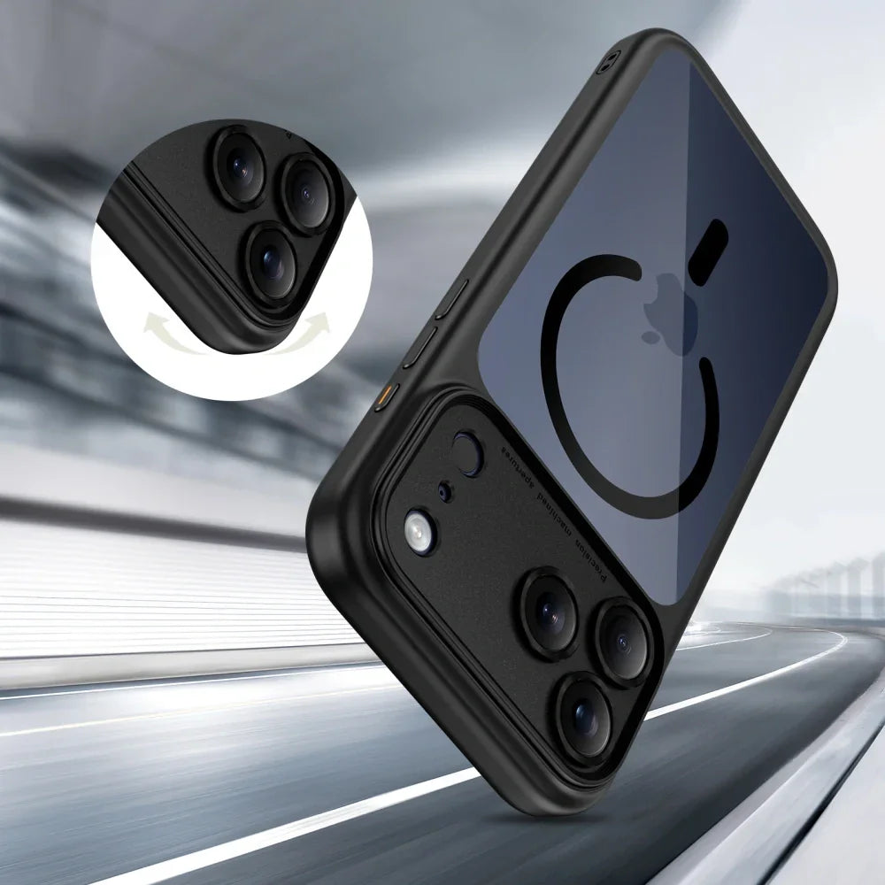 Tech-Protect iPhone 17 Pro - MagPeak MagSafe CC - Σκληρή Θήκη με Πλαίσιο Σιλικόνης - Black / Clear - likebrands.gr