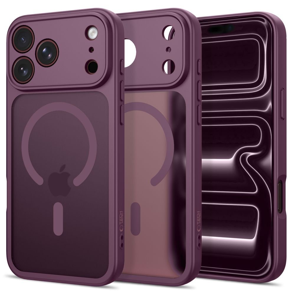 Tech-Protect iPhone 17 Pro Max / 18 Pro Max - Σκληρή Θήκη με Πλαίσιο Σιλικόνης και MagSafe - BasicMag - Matte Dark Cherry