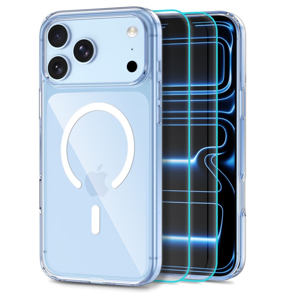 Tech-Protect iPhone 17 Pro Max / iPhone 18 Pro Max - Σετ με Θήκη MagSafe και 2 Αντιχαρακτικά Γυαλιά Οθόνης - Flexair Hybrid MagSafe / Glass Fit - Clear