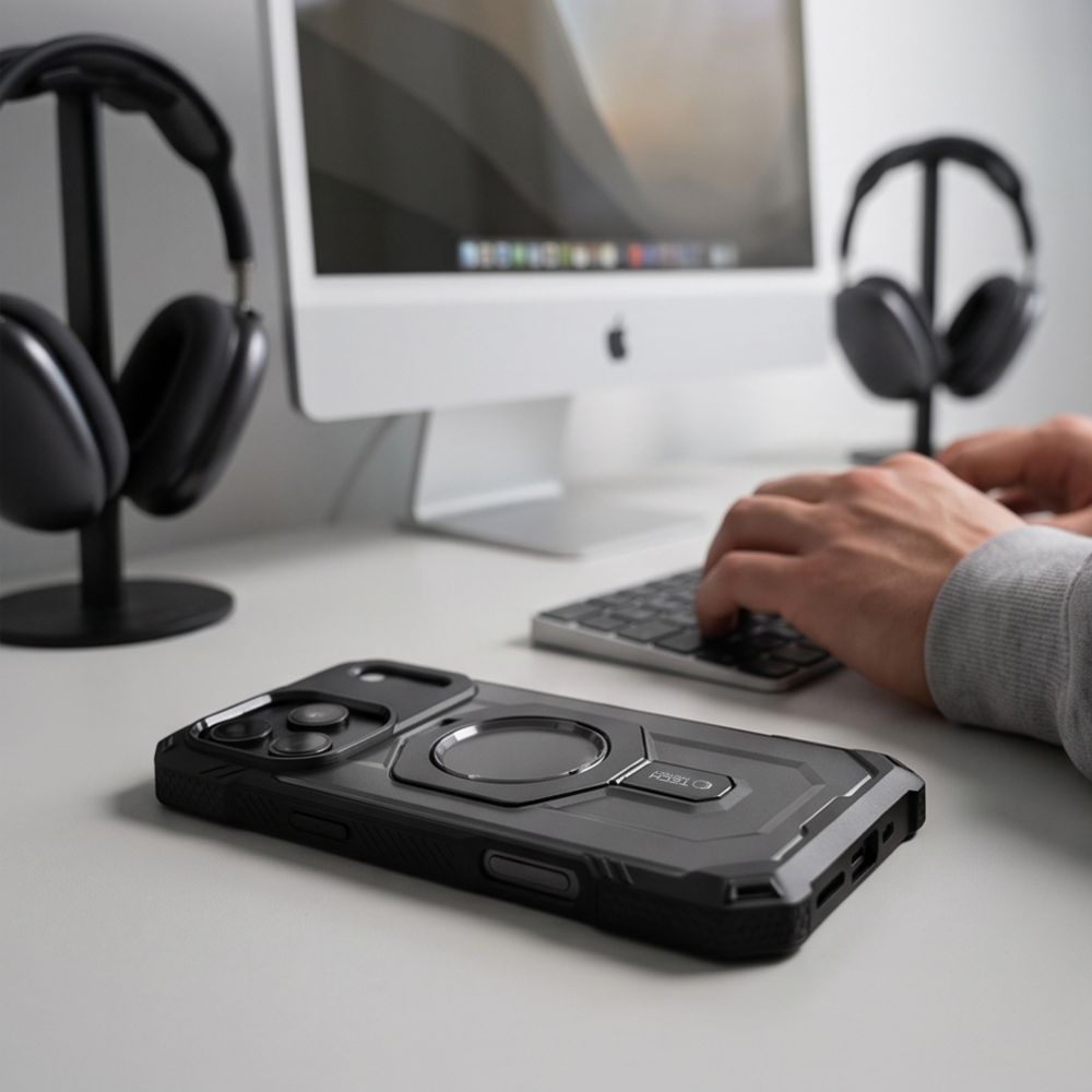Tech-Protect iPhone 17 Pro Max / iPhone 18 Pro Max - Σκληρή Θήκη με Δαχτυλίδι Συγκράτησης / Stand - MagForce MagSafe - Matte Black