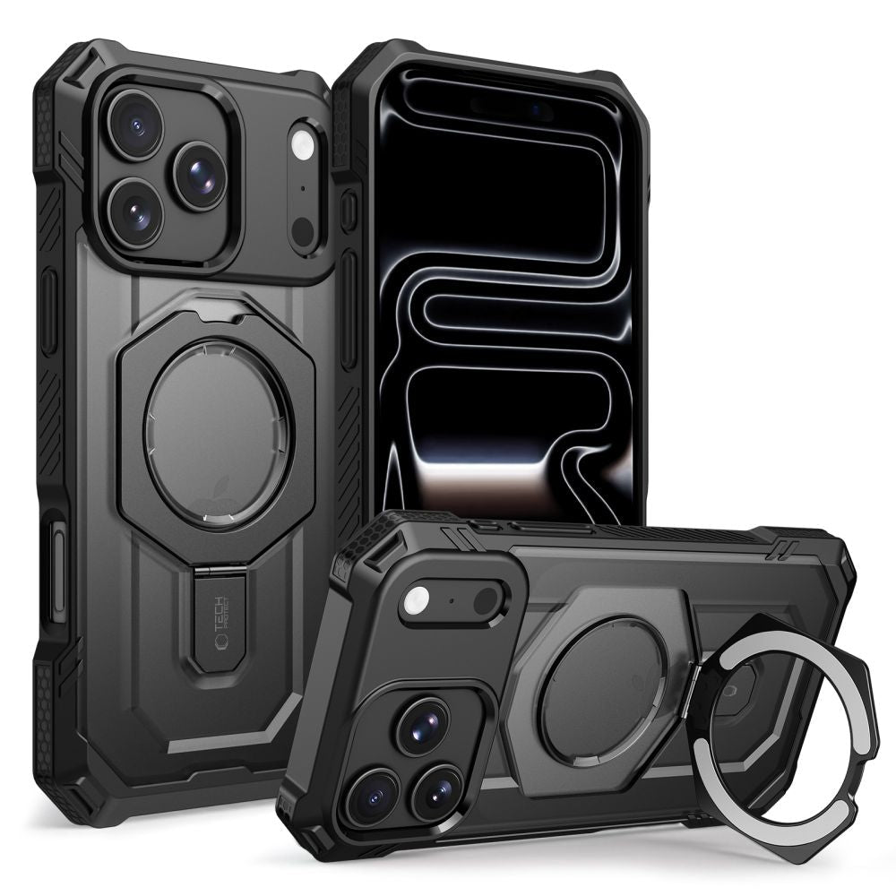 Tech-Protect iPhone 17 Pro Max / iPhone 18 Pro Max - Σκληρή Θήκη με Δαχτυλίδι Συγκράτησης / Stand - MagForce MagSafe - Matte Black