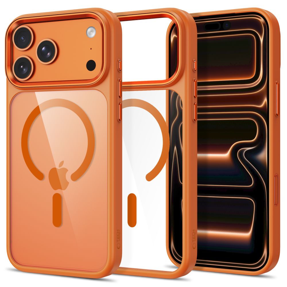 Tech-Protect iPhone 17 Pro Max / iPhone 18 Pro Max - Σκληρή Θήκη με Πλαίσιο Σιλικόνης - MagMat MagSafe CC - Cosmic Orange / Clear