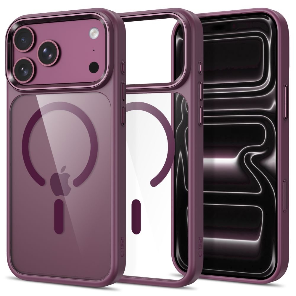 Tech-Protect iPhone 17 Pro Max / iPhone 18 Pro Max - Σκληρή Θήκη με Πλαίσιο Σιλικόνης - MagMat MagSafe CC - Dark Cherry / Clear