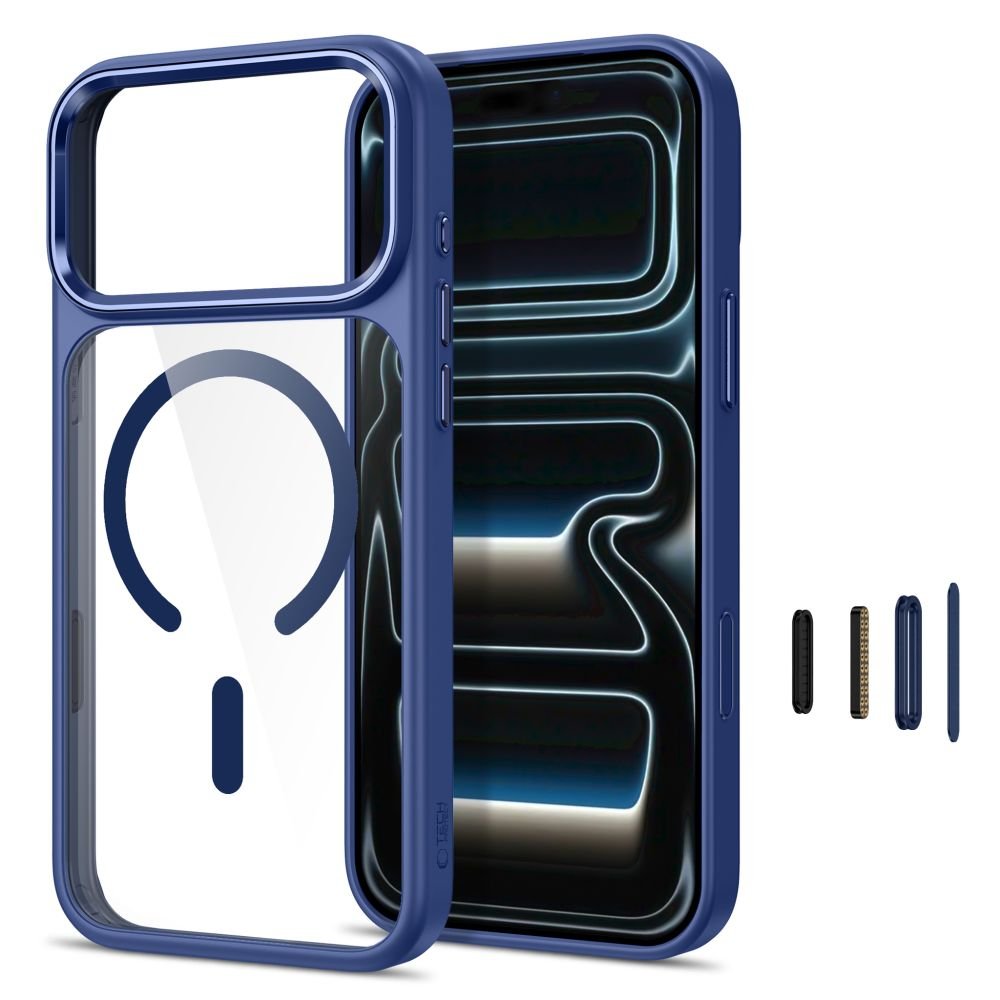 Tech-Protect iPhone 17 Pro Max / iPhone 18 Pro Max - Σκληρή Θήκη με Πλαίσιο Σιλικόνης - MagMat MagSafe CC - Deep Blue / Clear