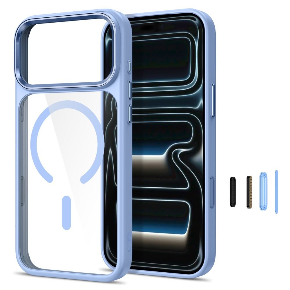Tech-Protect iPhone 17 Pro Max / iPhone 18 Pro Max - Σκληρή Θήκη με Πλαίσιο Σιλικόνης - MagMat MagSafe CC - Light Blue / Clear