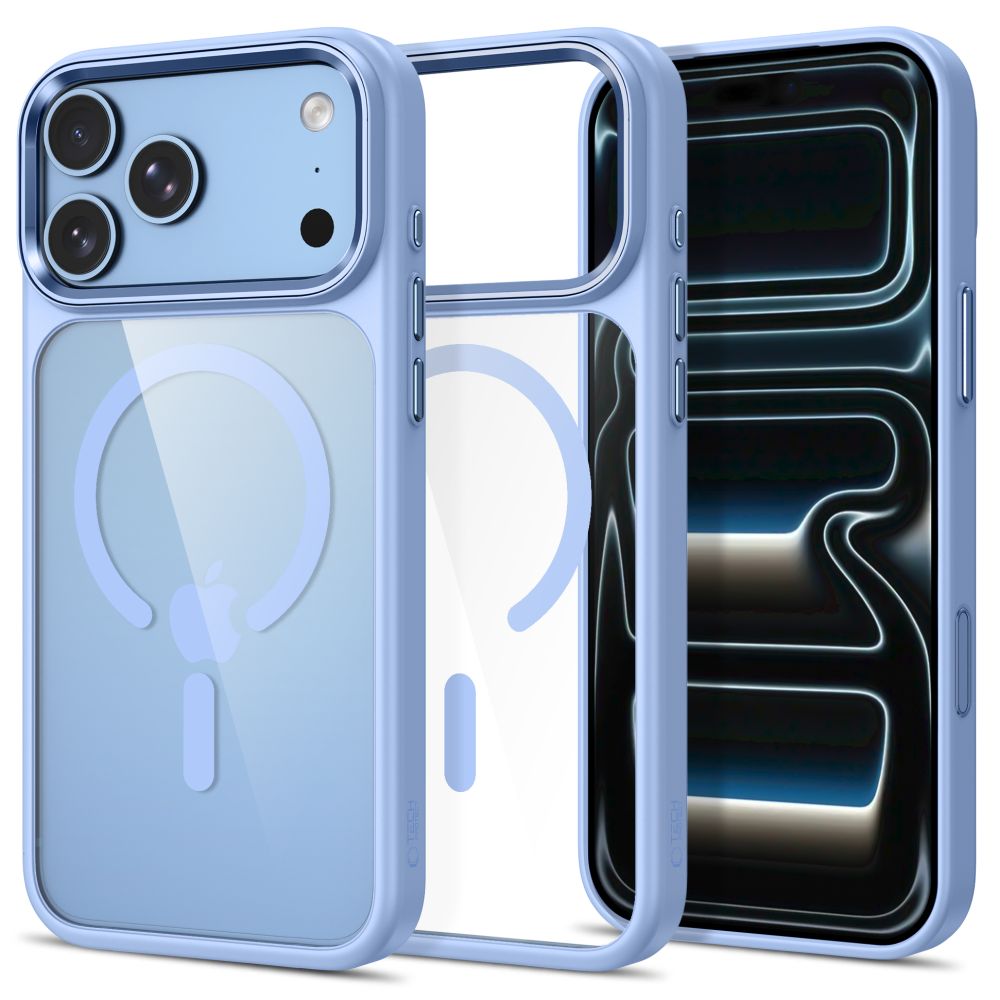 Tech-Protect iPhone 17 Pro Max / iPhone 18 Pro Max - Σκληρή Θήκη με Πλαίσιο Σιλικόνης - MagMat MagSafe CC - Light Blue / Clear