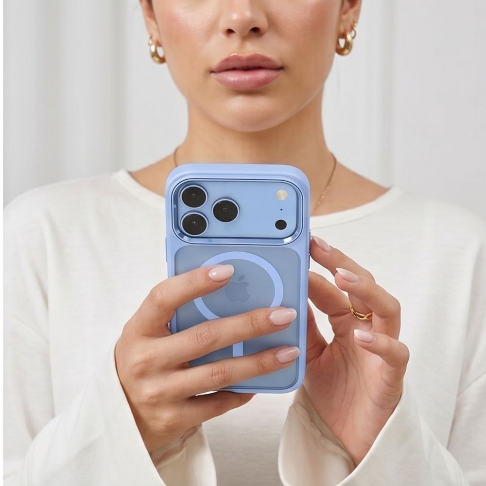 Tech-Protect iPhone 17 Pro Max / iPhone 18 Pro Max - Σκληρή Θήκη με Πλαίσιο Σιλικόνης - MagMat MagSafe CC - Light Blue / Clear