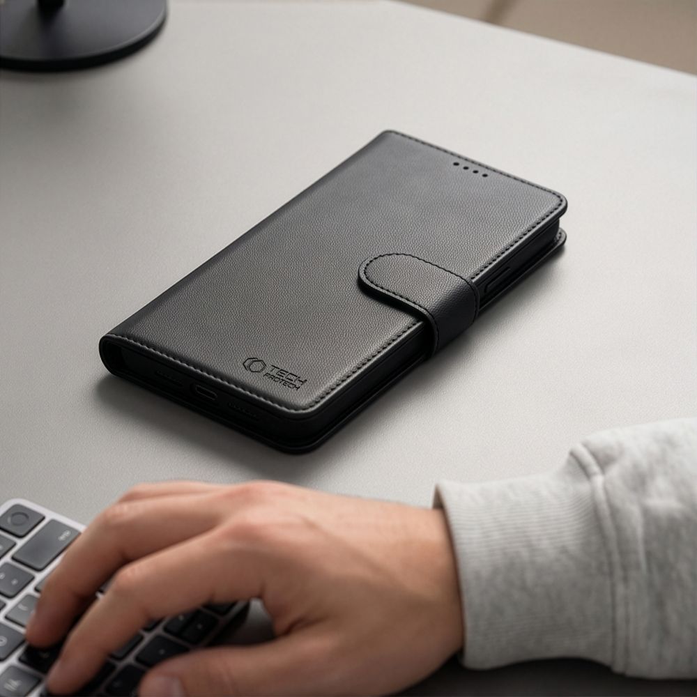 Tech-Protect iPhone 17 Pro Max / iPhone 18 Pro Max - Θήκη Πορτοφόλι Stand από Δερματίνη με Αποσπώμενη θήκη MagSafe - Matte Black