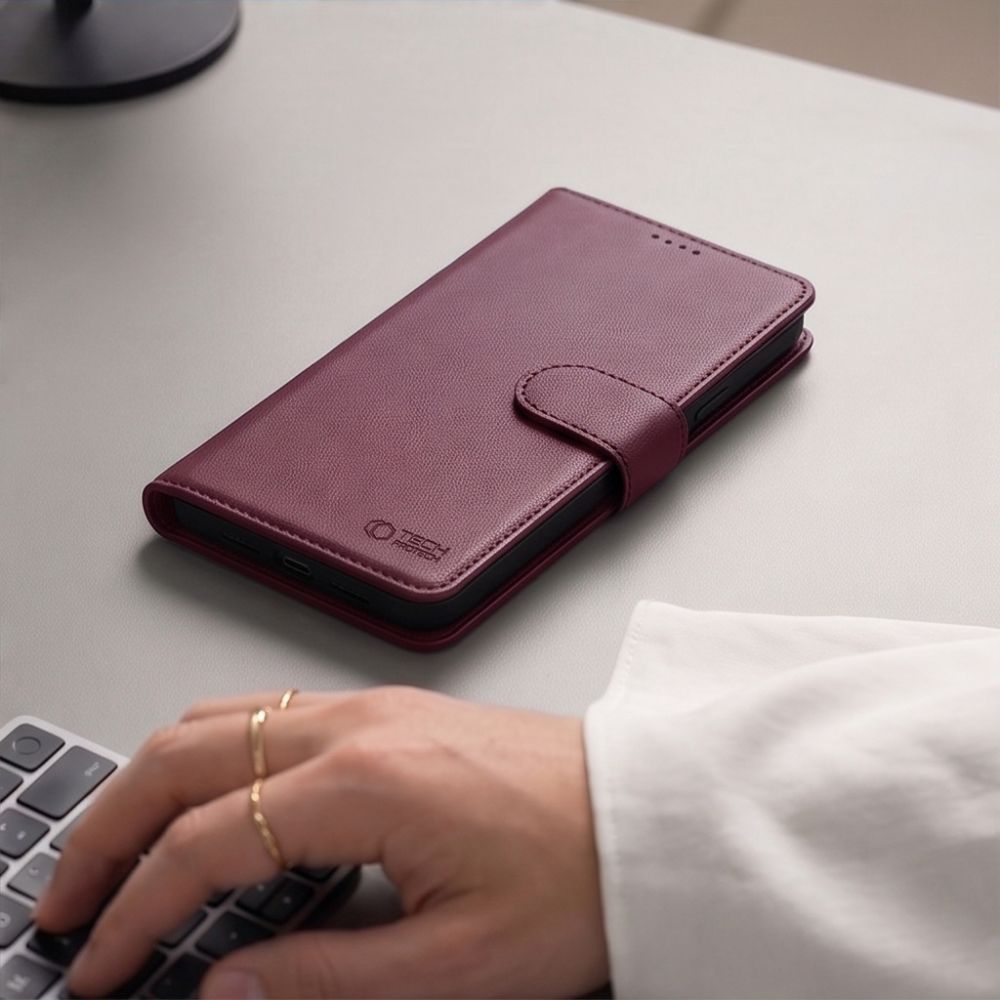 Tech-Protect iPhone 17 Pro Max / iPhone 18 Pro Max - Θήκη Πορτοφόλι Stand από Δερματίνη με Αποσπώμενη θήκη MagSafe - Mulberry