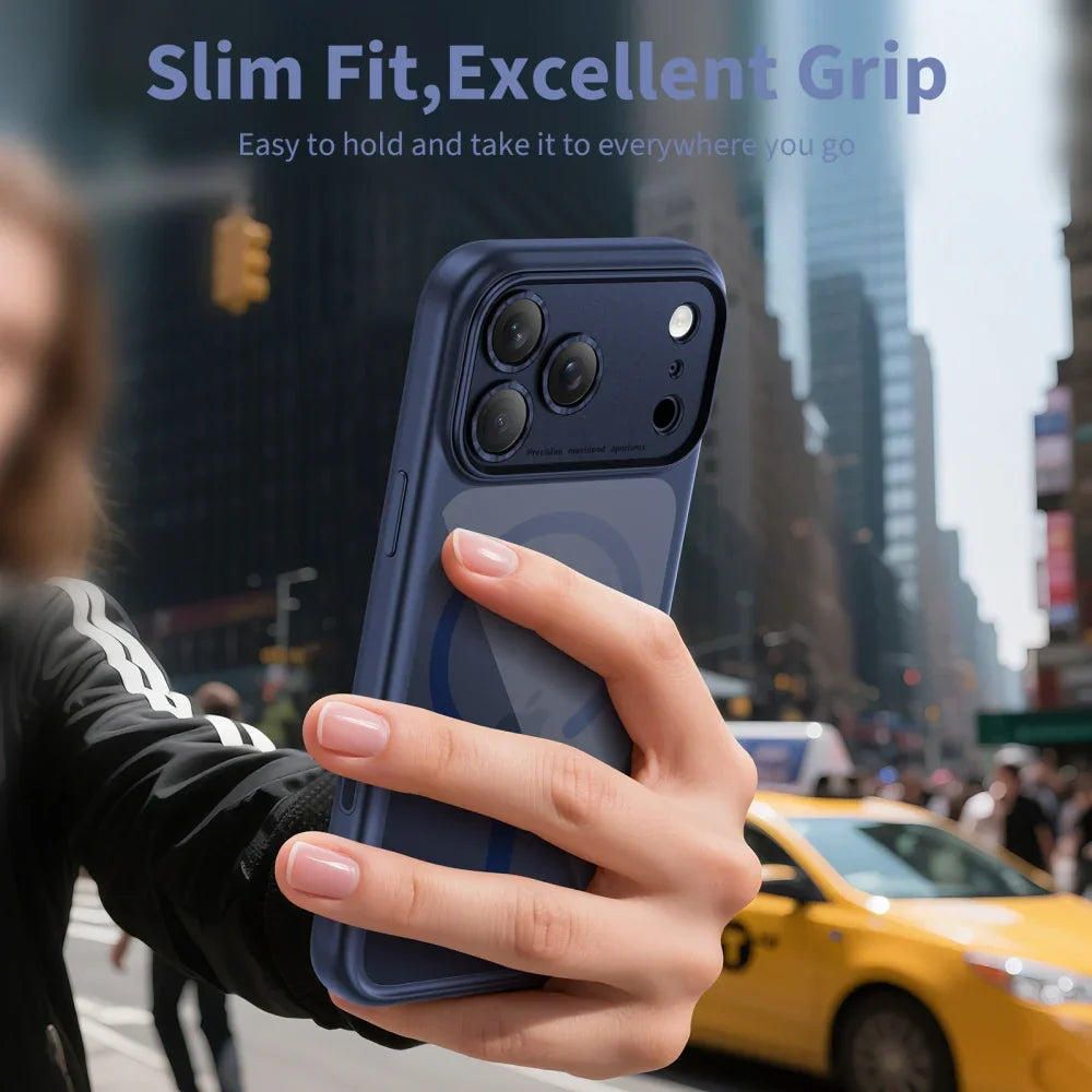 Tech-Protect iPhone 17 Pro Max - MagPeak MagSafe CC - Σκληρή Θήκη με Πλαίσιο Σιλικόνης - Deep Blue / Clear - likebrands.gr