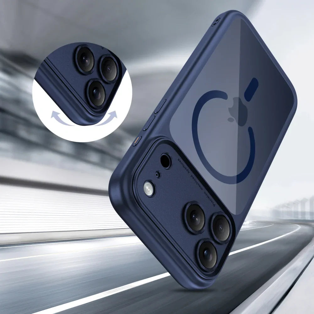 Tech-Protect iPhone 17 Pro Max - MagPeak MagSafe CC - Σκληρή Θήκη με Πλαίσιο Σιλικόνης - Deep Blue / Clear - likebrands.gr