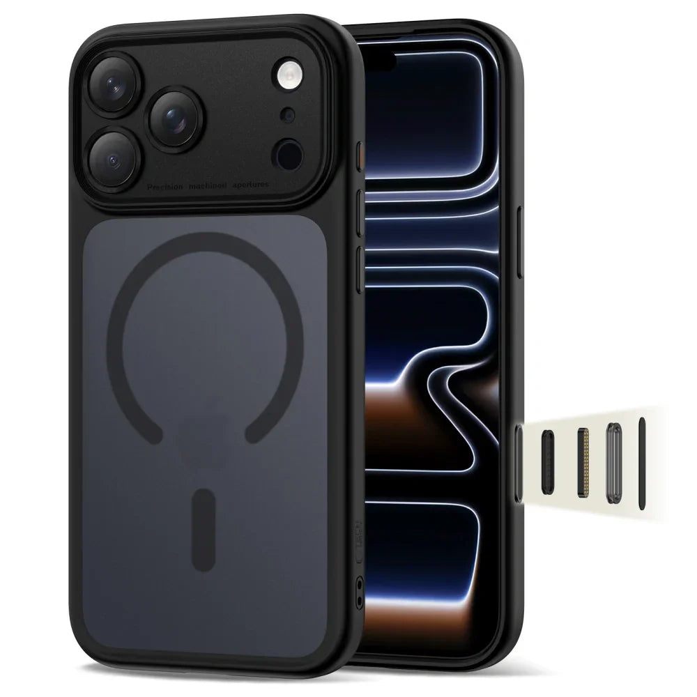 Tech-Protect iPhone 17 Pro Max - MagPeak MagSafe CC - Σκληρή Θήκη με Πλαίσιο Σιλικόνης - Matte Black - likebrands.gr