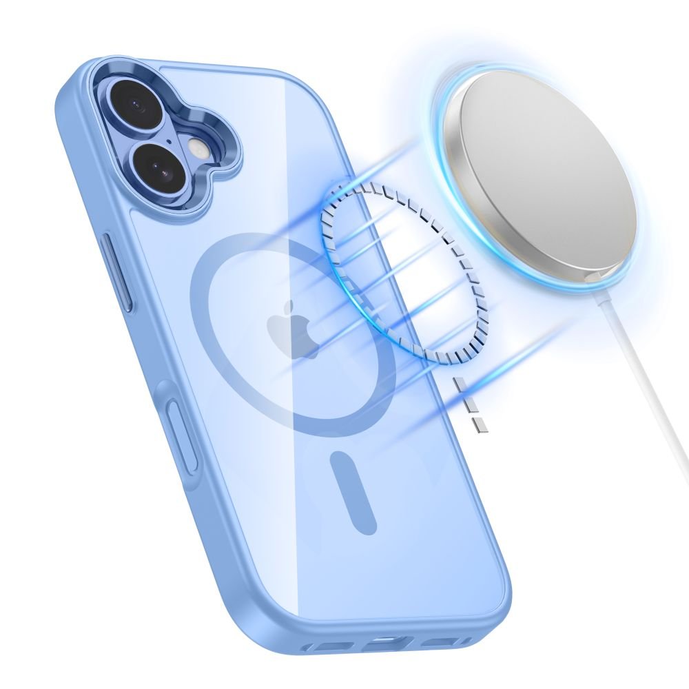 Tech - Protect iPhone 17 - Σκληρή Θήκη με Πλαίσιο Σιλικόνης - MagMat MagSafe - Διάφανη / Mist Blue