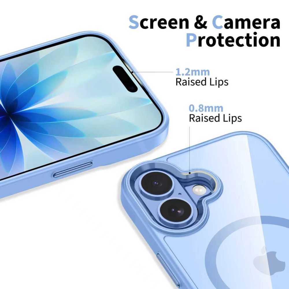Tech - Protect iPhone 17 - Σκληρή Θήκη με Πλαίσιο Σιλικόνης - MagMat MagSafe - Διάφανη / Mist Blue