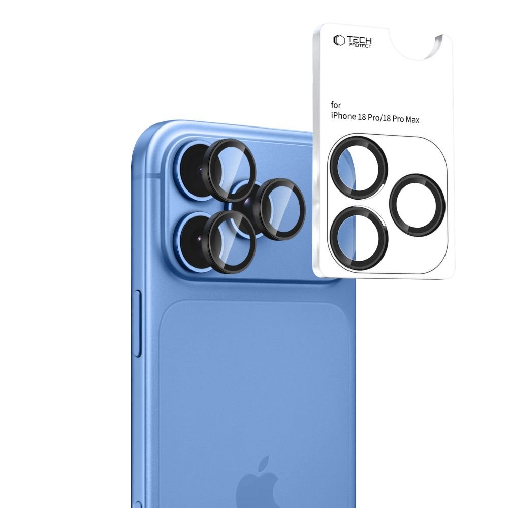 Tech-Protect iPhone 18 Pro / 18 Pro Max - Camring Fit+ - Αντιχαρακτικό Γυαλί για την Κάμερα - Black