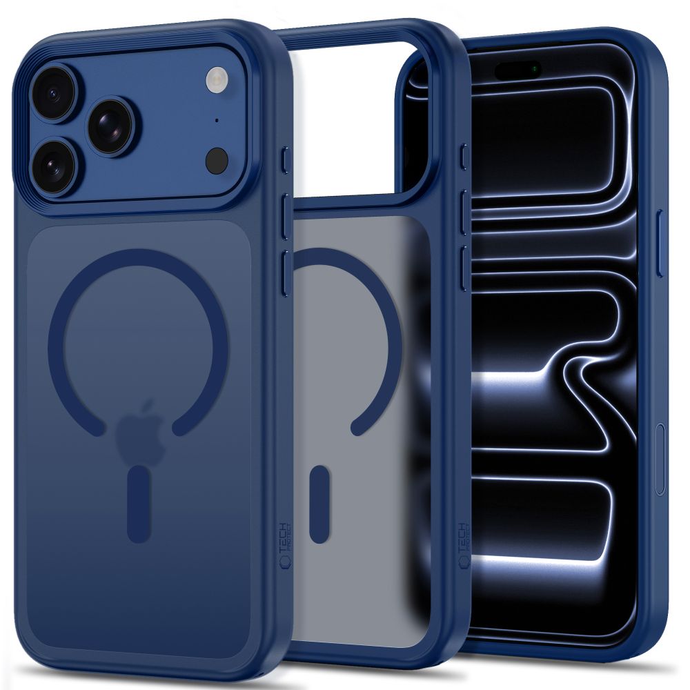 Tech-Protect iPhone 18 Pro / iPhone 17 Pro - Σκληρή Θήκη MagSafe με Πλαίσιο Σιλικόνης - MagMat CC - Matte Deep Blue