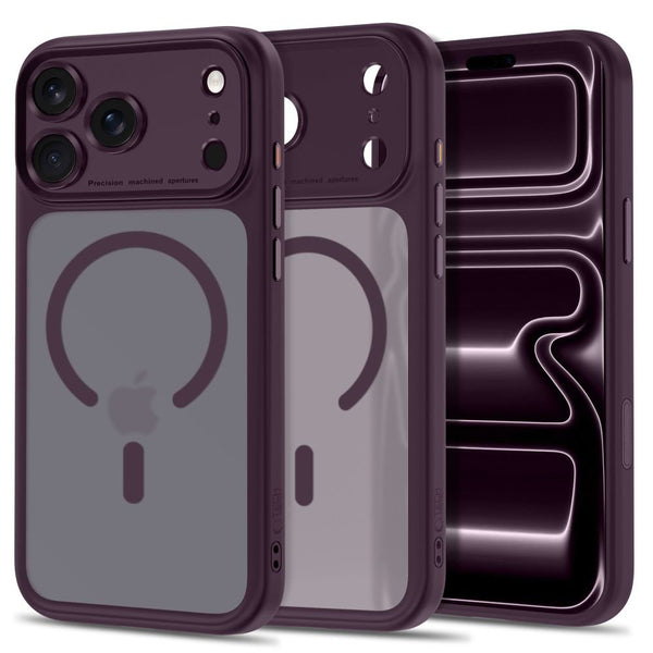 Tech-Protect iPhone 18 Pro / iPhone 17 Pro - Σκληρή Θήκη με Πλαίσιο Σιλικόνης και MagSafe - MagPeak MagSafe CC - Matte Dark Cherry