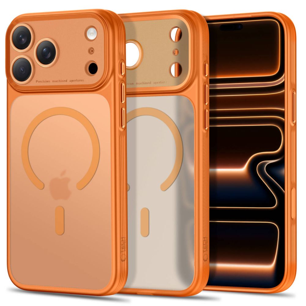 Tech-Protect iPhone 18 Pro / iPhone 17 Pro - Σκληρή Θήκη με Πλαίσιο Σιλικόνης και MagSafe - MagPrime MagSafe CC - Matte Cosmic Orange