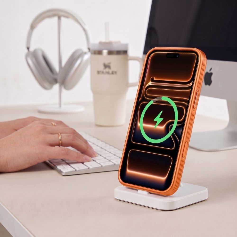 Tech-Protect iPhone 18 Pro / iPhone 17 Pro - Σκληρή Θήκη με Πλαίσιο Σιλικόνης και MagSafe - MagPrime MagSafe CC - Matte Cosmic Orange