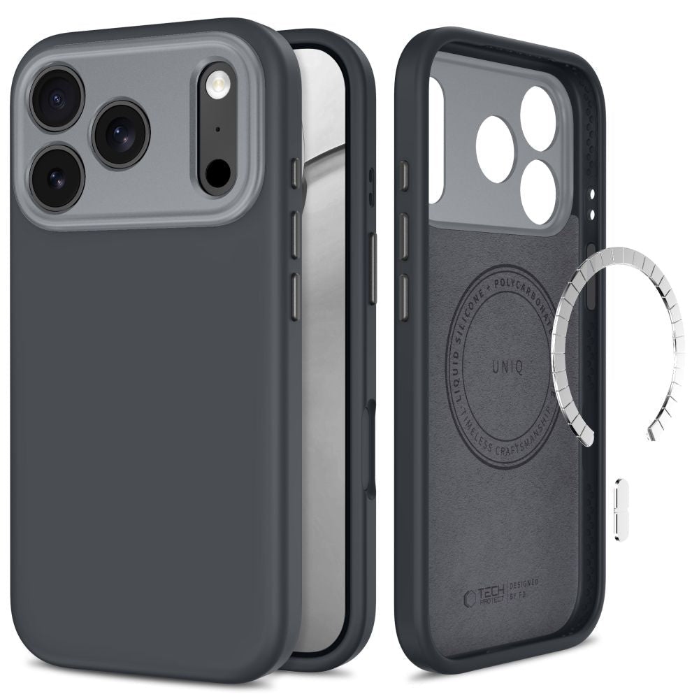 Tech-Protect iPhone 18 Pro / iPhone 17 Pro - Σκληρή Θήκη με Πλαίσιο Σιλικόνης και MagSafe - Uniq MagSafe CC - Charcoal Grey