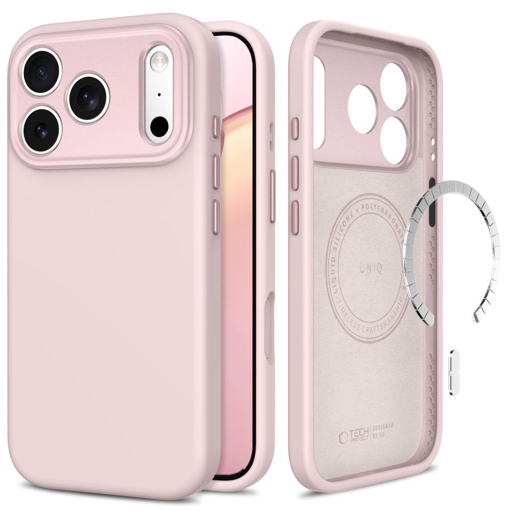 Tech-Protect iPhone 18 Pro / iPhone 17 Pro - Σκληρή Θήκη με Πλαίσιο Σιλικόνης και MagSafe - Uniq MagSafe CC - Soft Pink