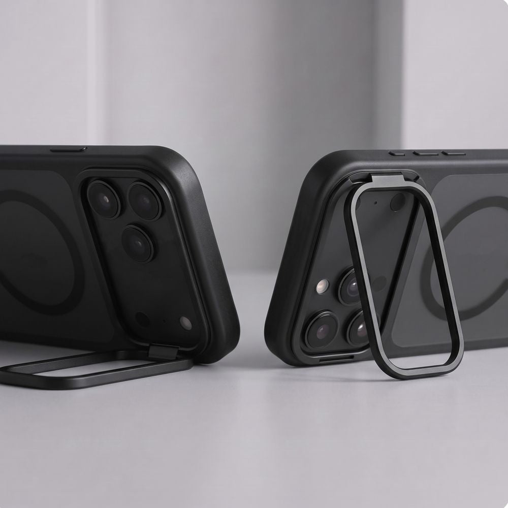 Tech-Protect iPhone 18 Pro / iPhone 17 Pro - Σκληρή Θήκη με Πλαίσιο Σιλικόνης και Stand MagSafe - Magstand CC - Matte Black