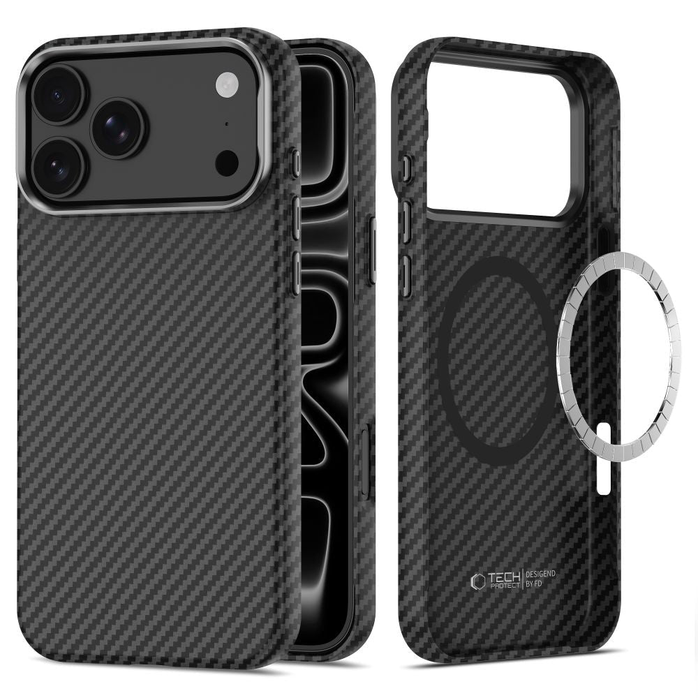 Tech-Protect iPhone 18 Pro Max / iPhone 17 Pro Max - Σκληρή Θήκη με MagSafe - Ion Carbon - Black / Silver