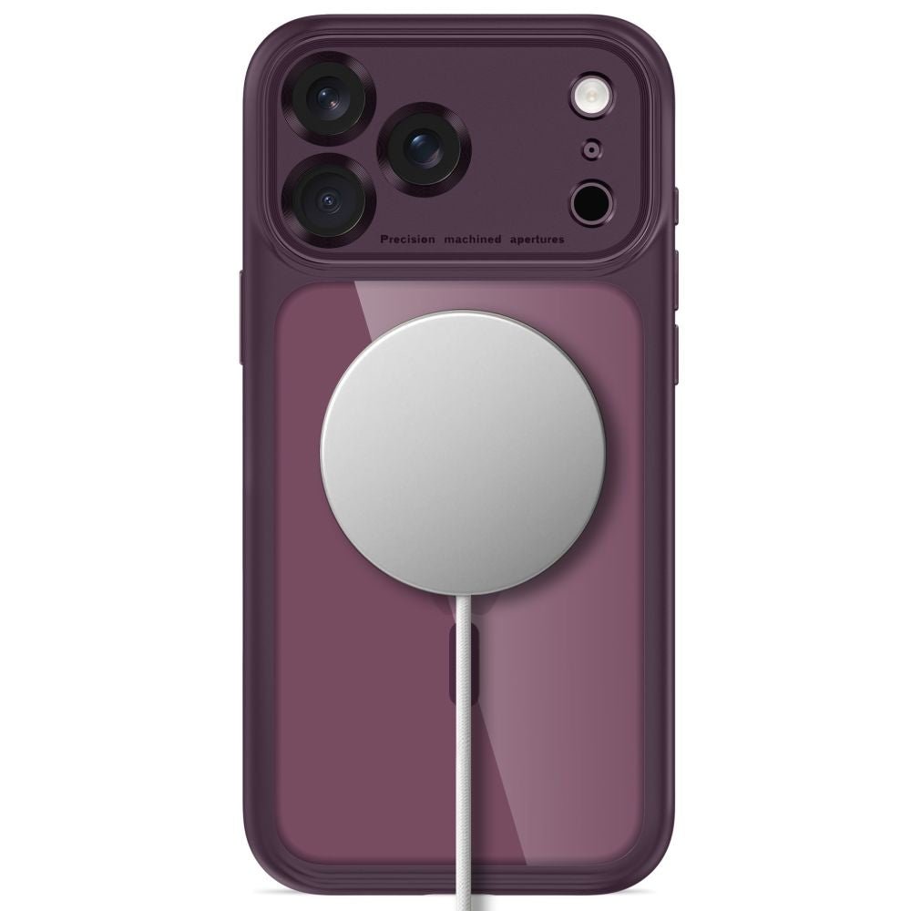 Tech-Protect iPhone 18 Pro Max / iPhone 17 Pro Max - Σκληρή Θήκη με Πλαίσιο Σιλικόνης και MagSafe - MagPeak MagSafe CC - Dark Cherry / Clear
