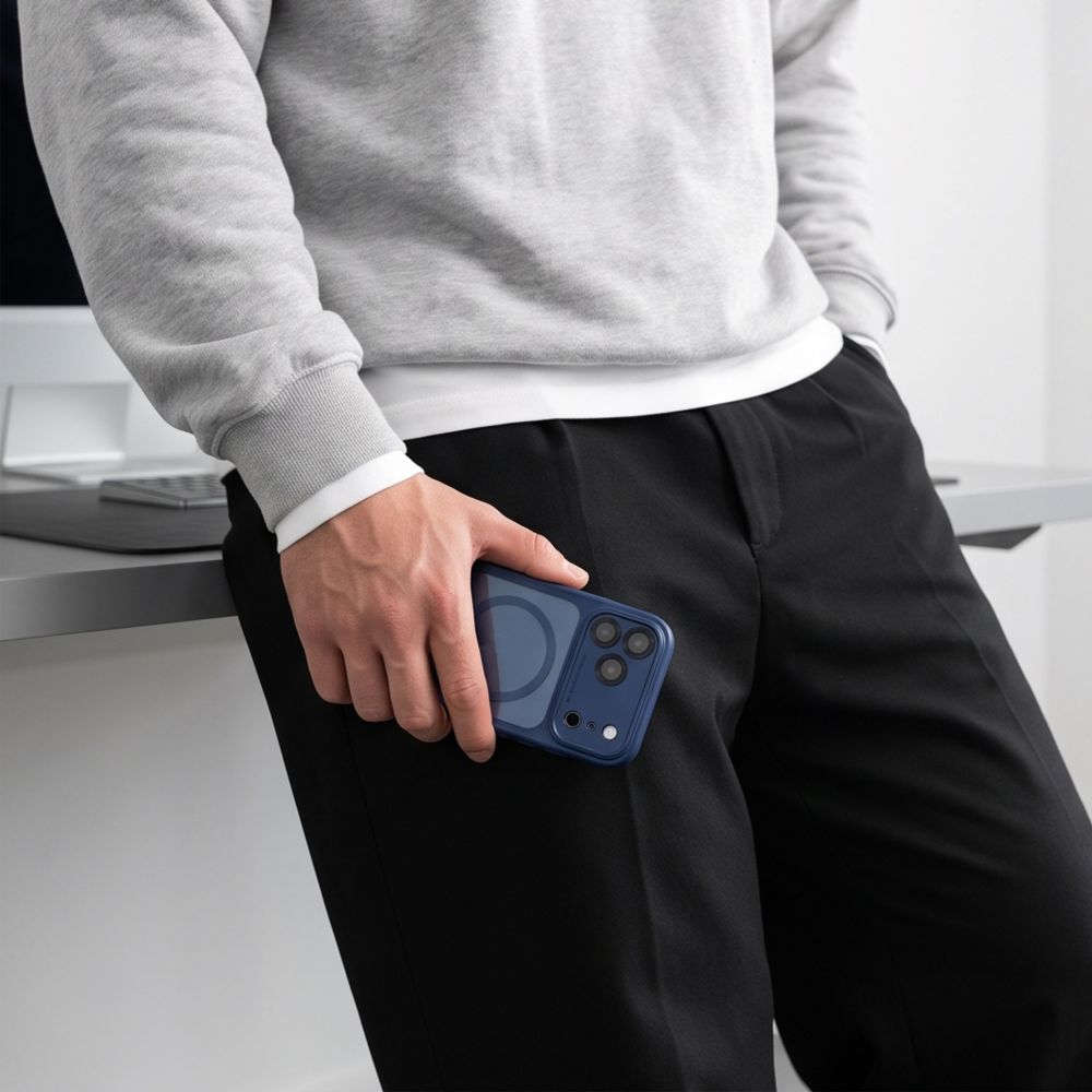 Tech-Protect iPhone 18 Pro Max / iPhone 17 Pro Max - Σκληρή Θήκη με Πλαίσιο Σιλικόνης και MagSafe - MagPeak MagSafe CC - Deep Blue / Clear