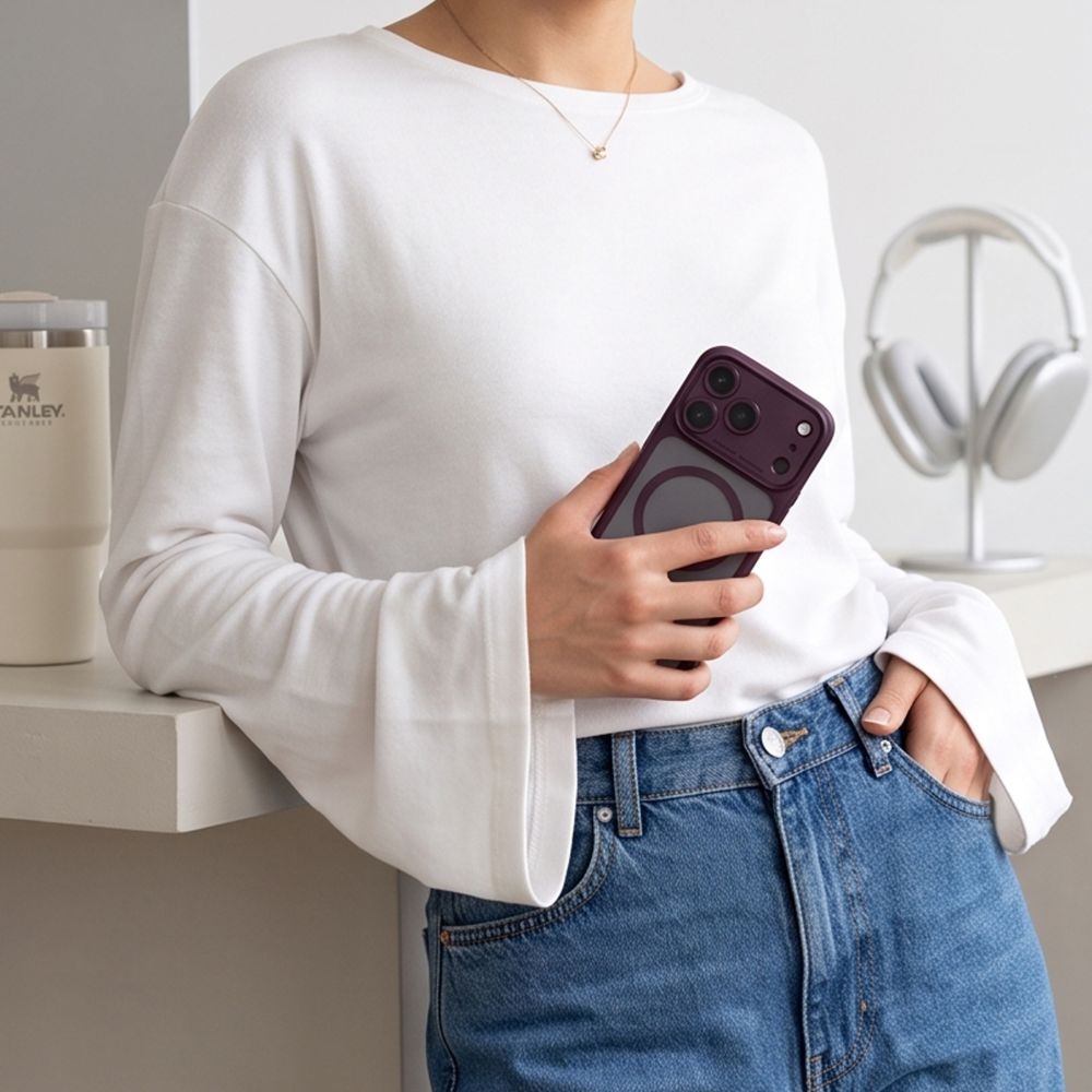 Tech-Protect iPhone 18 Pro Max / iPhone 17 Pro Max - Σκληρή Θήκη με Πλαίσιο Σιλικόνης και MagSafe - MagPeak MagSafe CC - Matte Dark Cherry