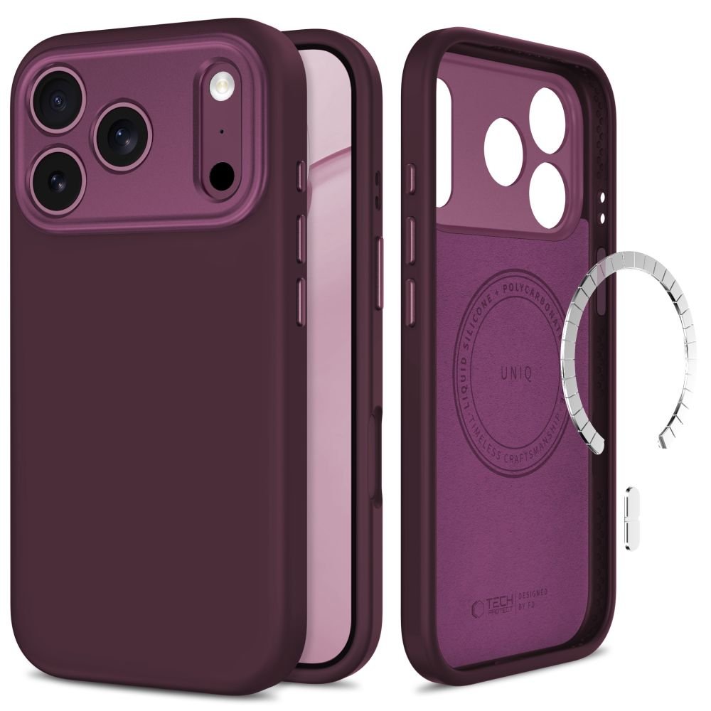 Tech-Protect iPhone 18 Pro Max / iPhone 17 Pro Max - Σκληρή Θήκη με Πλαίσιο Σιλικόνης και MagSafe - Uniq MagSafe CC - Burgundy