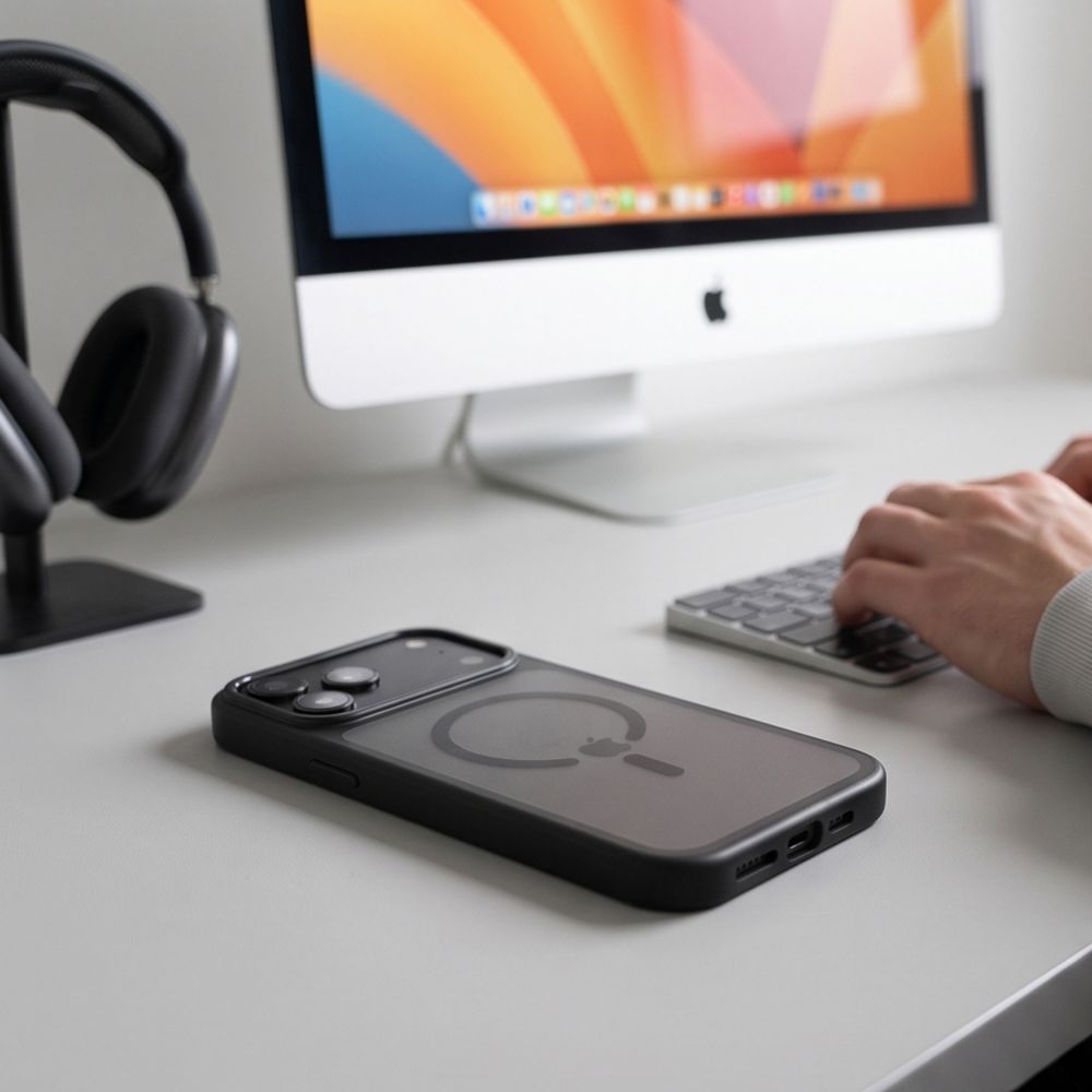 Tech-Protect iPhone 18 Pro Max / iPhone 17 Pro Max - Σκληρή Θήκη με Πλαίσιο Σιλικόνης και Stand MagSafe - Magstand CC - Matte Black