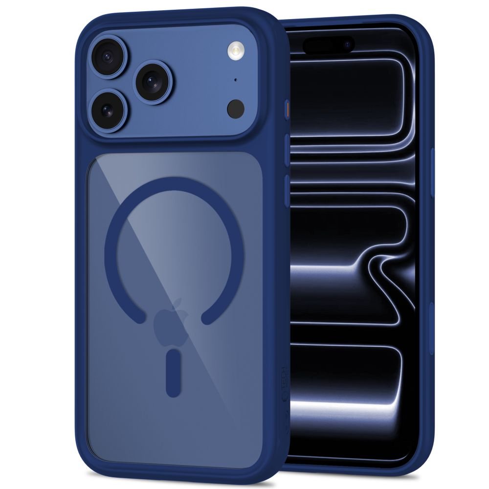 Tech-Protect iPhone 18 Pro Max / iPhone 17 Pro Max - Σκληρή Θήκη με Πλαίσιο Σιλικόνης MagSafe και 2 Αντιχαρακτικά Γυαλιά Οθόνης - MagOne CC - Deep Blue / Clear