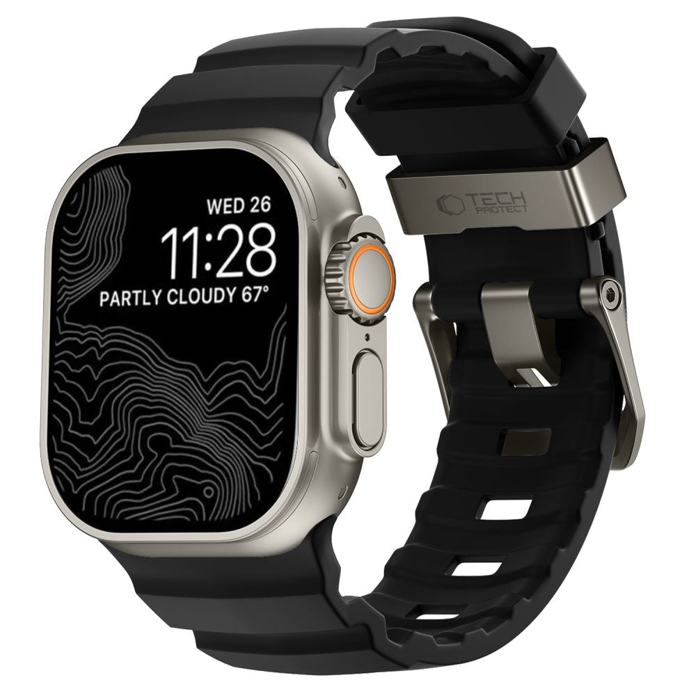 Tech-Protect Λουράκι Apple Watch 8/9/10/11/12 - SE (1/2/3) - Ultra (1/2/3/4) - 44/45/46/49mm Σιλικόνης - Motion - Black
