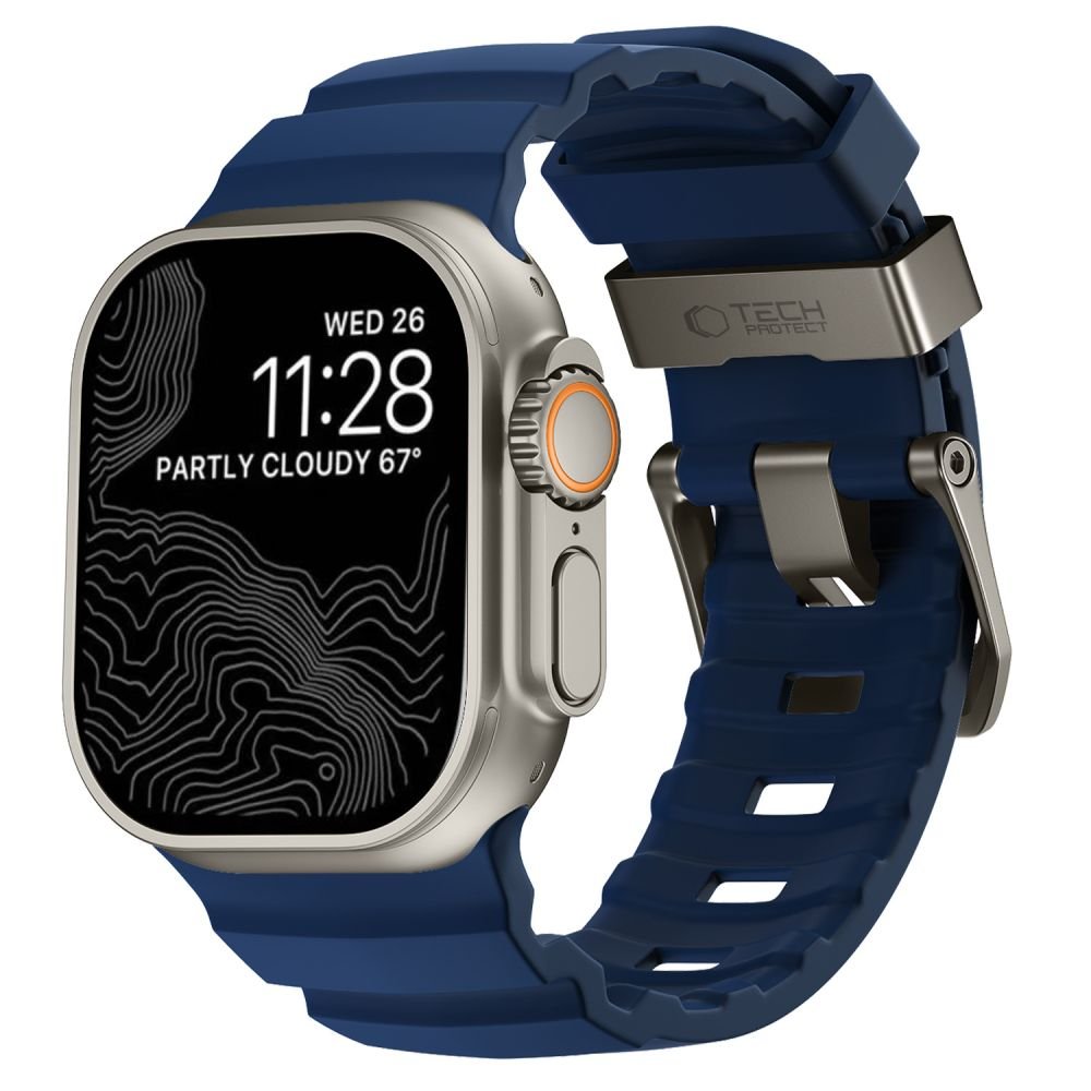 Tech-Protect Λουράκι Apple Watch 8/9/10/11/12 - SE (1/2/3) - Ultra (1/2/3/4) - 44/45/46/49mm Σιλικόνης - Motion - Nautical Blue