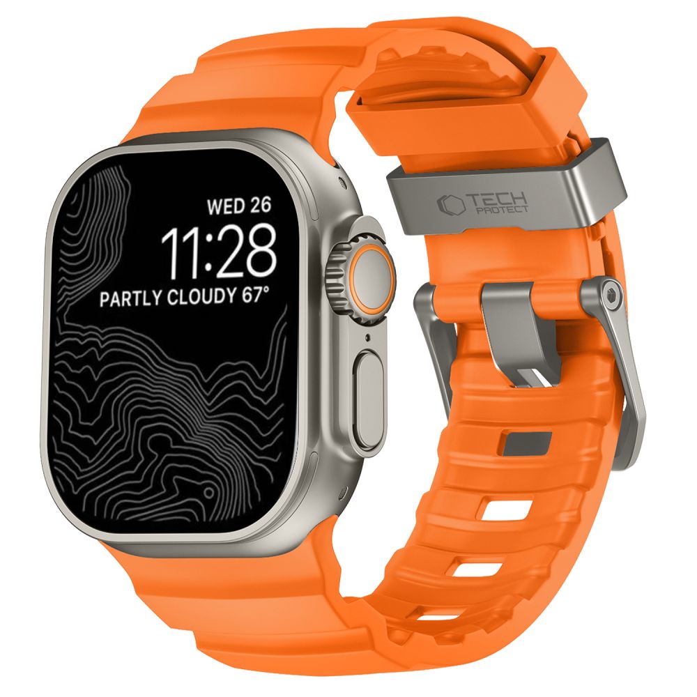Tech-Protect Λουράκι Apple Watch 8/9/10/11/12 - SE (1/2/3) - Ultra (1/2/3/4) - 44/45/46/49mm Σιλικόνης - Motion - Signal Orange