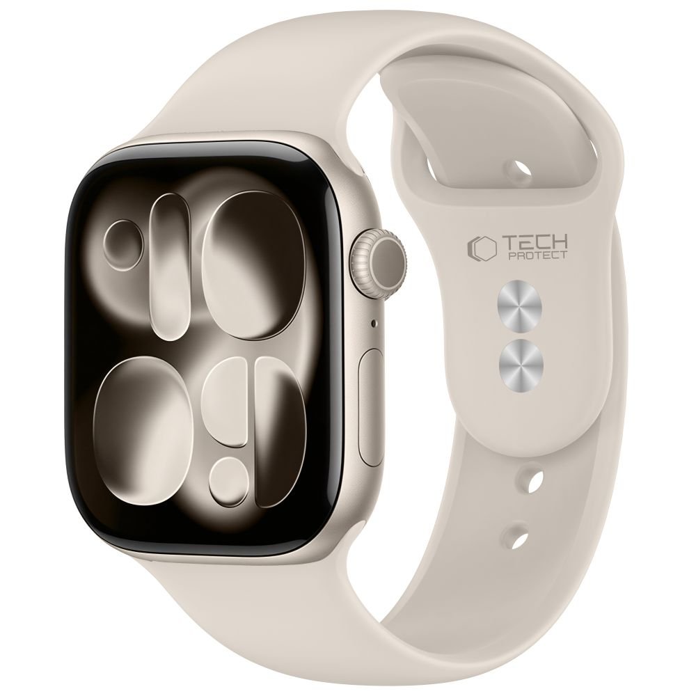 Tech-Protect Λουράκι Apple Watch 8/9/10/11/12 - SE (1/2/3) - Ultra (1/2/3/4) - 44/45/46/49mm Σιλικόνης - Silicone - Starlight