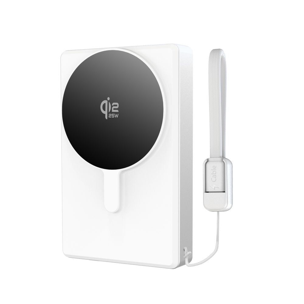 Tech-Protect Μαγνητικό PowerBank Κινητού 10000 mAh 25W Qi2.2 - PB40 Lifemag MagSafe - White / Silver