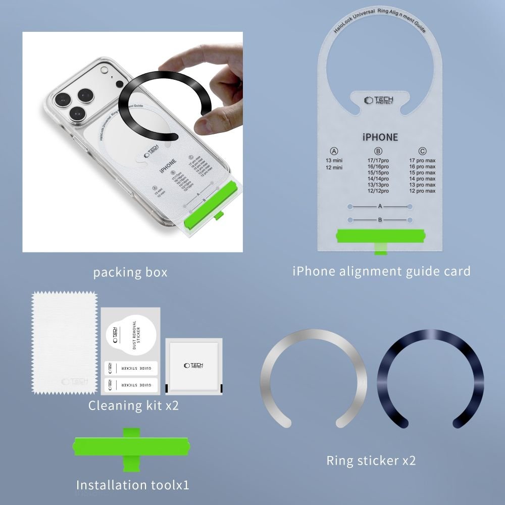 Tech - Protect Μαγνητικός Δακτύλιος MagSafe - MMP - 210 - 2 Τεμάχια - Black / Cosmic Orange